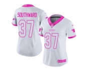 Women's Nike Carolina Panthers #37 Dezmen Southward Limited White Pink Rush Fashion NFL Jersey