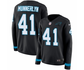 Women's Nike Carolina Panthers #41 Captain Munnerlyn Limited Black Therma Long Sleeve NFL Jersey