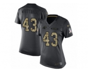 Women's Nike Carolina Panthers #43 Fozzy Whittaker Limited Black 2016 Salute to Service NFL Jersey