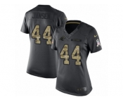 Women's Nike Carolina Panthers #44 J.J. Jansen Limited Black 2016 Salute to Service NFL Jersey