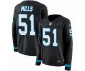 Women's Nike Carolina Panthers #51 Sam Mills Limited Black Therma Long Sleeve NFL Jersey