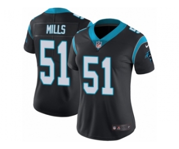 Women's Nike Carolina Panthers #51 Sam Mills Vapor Untouchable Limited Black Team Color NFL Jersey