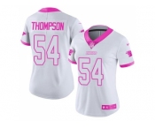 Women's Nike Carolina Panthers #54 Shaq Thompson White Pink Stitched NFL Limited Rush Fashion Jersey