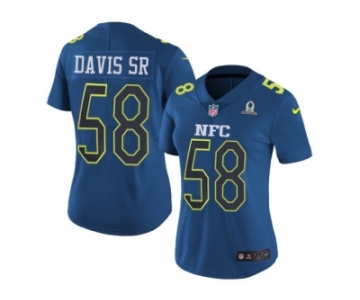 Women's Nike Carolina Panthers #58 Thomas Davis Limited Blue 2017 Pro Bowl NFL Jersey