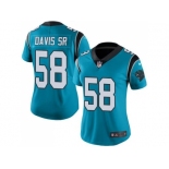 Women's Nike Carolina Panthers #58 Thomas Davis Sr Blue Stitched NFL Limited Rush Jersey