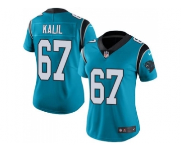 Women's Nike Carolina Panthers #67 Ryan Kalil Blue Stitched NFL Limited Rush Jersey