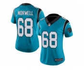 Women's Nike Carolina Panthers #68 Andrew Norwell Limited Blue Rush NFL Jersey