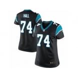 Women's Nike Carolina Panthers #74 Daeshon Hall Limited Black Team Color NFL Jersey