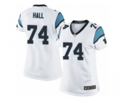 Women's Nike Carolina Panthers #74 Daeshon Hall Limited White NFL Jersey