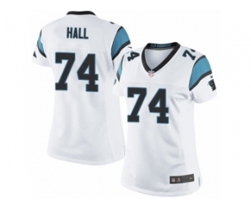 Women's Nike Carolina Panthers #74 Daeshon Hall Limited White NFL Jersey