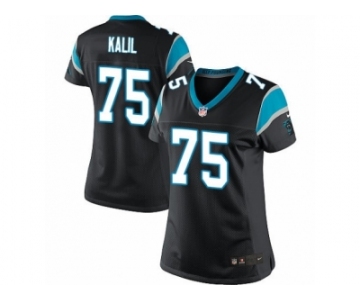 Women's Nike Carolina Panthers #75 Matt Kalil Limited Black Team Color NFL Jersey