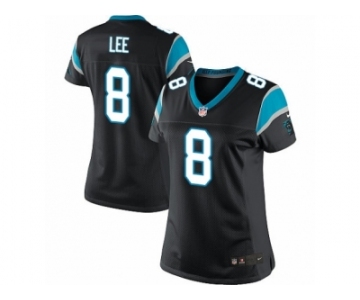 Women's Nike Carolina Panthers #8 Andy Lee Limited Black Team Color NFL Jersey