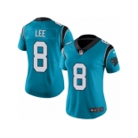 Women's Nike Carolina Panthers #8 Andy Lee Limited Blue Rush NFL Jersey