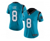 Women's Nike Carolina Panthers #8 Andy Lee Limited Blue Rush NFL Jersey