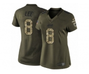 Women's Nike Carolina Panthers #8 Andy Lee Limited Green Salute to Service NFL Jersey