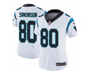 Women's Nike Carolina Panthers #80 Scott Simonson Vapor Untouchable Limited White NFL Jersey