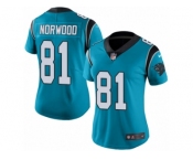 Women's Nike Carolina Panthers #81 Kevin Norwood Limited Blue Rush NFL Jersey