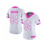 Women's Nike Carolina Panthers #84 Ed Dickson Limited White Pink Rush Fashion NFL Jersey