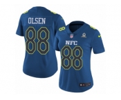 Women's Nike Carolina Panthers #88 Greg Olsen Limited Blue 2017 Pro Bowl NFL Jersey