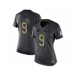 Women's Nike Carolina Panthers #9 Graham Gano Limited Black 2016 Salute to Service NFL Jersey