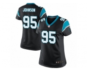 Women's Nike Carolina Panthers #95 Charles Johnson Limited Black Team Color NFL Jersey