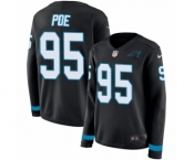 Women's Nike Carolina Panthers #95 Dontari Poe Limited Black Therma Long Sleeve NFL Jersey