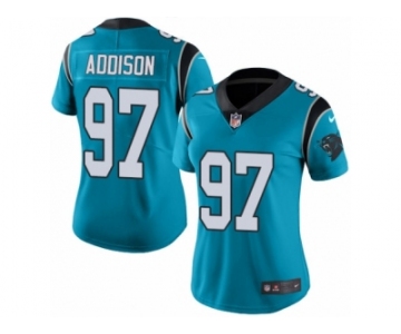 Women's Nike Carolina Panthers #97 Mario Addison Limited Blue Rush NFL Jersey