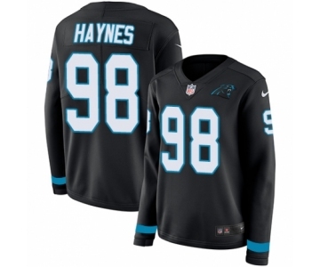 Women's Nike Carolina Panthers #98 Marquis Haynes Limited Black Therma Long Sleeve NFL Jersey