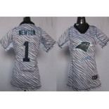 nike women nfl jerseys Carolina Panthers #1 Cam Newton [fem fan zebra]