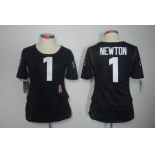 nike women nfl jerseys carolina panthers #1 cam newton black[breast cancer awareness]