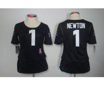 nike women nfl jerseys carolina panthers #1 cam newton black[breast cancer awareness]