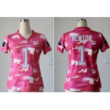 nike women nfl jerseys carolina panthers #1 cam newton pink[fashion camo]