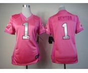 nike women nfl jerseys carolina panthers #1 cam newton pink[nike love's]