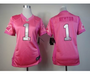 nike women nfl jerseys carolina panthers #1 cam newton pink[nike love's]