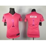 nike women nfl jerseys carolina panthers #1 cam newton pink[nike]