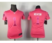 nike women nfl jerseys carolina panthers #1 cam newton pink[nike]