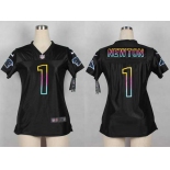 nike women nfl jerseys carolina panthers #1 newton black[nike fashion]