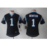 nike women nfl jerseys carolina panthers #1 newton black[nike limited]