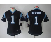 nike women nfl jerseys carolina panthers #1 newton black[nike limited]