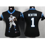 nike women nfl jerseys carolina panthers #1 newton black[portrait fashion]