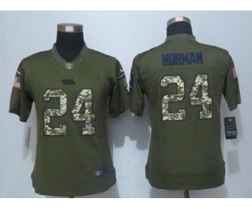 nike women nfl jerseys carolina panthers #24 norman army green[nike Limited Salute To Service]