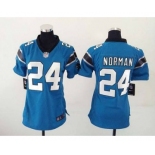 nike women nfl jerseys carolina panthers #24 norman blue[nike]