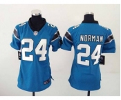 nike women nfl jerseys carolina panthers #24 norman blue[nike]