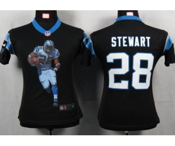 nike women nfl jerseys carolina panthers #28 stewart black[portrait fashion]