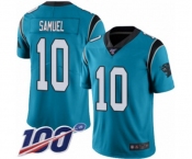 Youth Carolina Panthers #10 Curtis Samuel Limited Blue Rush Vapor Untouchable 100th Season Football Jersey