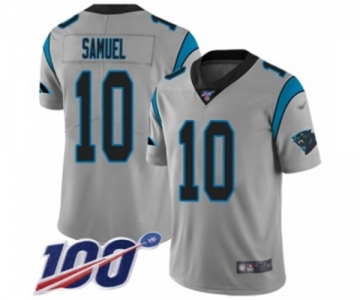 Youth Carolina Panthers #10 Curtis Samuel Silver Inverted Legend Limited 100th Season Football Jersey