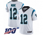 Youth Carolina Panthers #12 DJ Moore White Vapor Untouchable Limited Player 100th Season Football Jersey