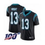 Youth Carolina Panthers #13 Jarius Wright Black Team Color Vapor Untouchable Limited Player 100th Season Football Jersey