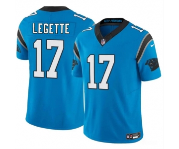 Youth Carolina Panthers #17 Xavier Legette Blue 2024 Draft F.U.S.E. Vapor Limited Football Stitched Jersey