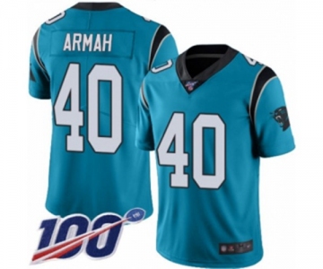 Youth Carolina Panthers #40 Alex Armah Limited Blue Rush Vapor Untouchable 100th Season Football Jersey